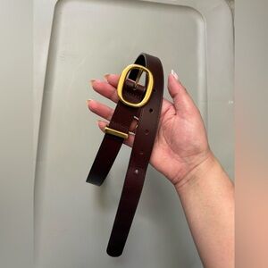 Aritzia Lifetime Solid Brass Leather Belt